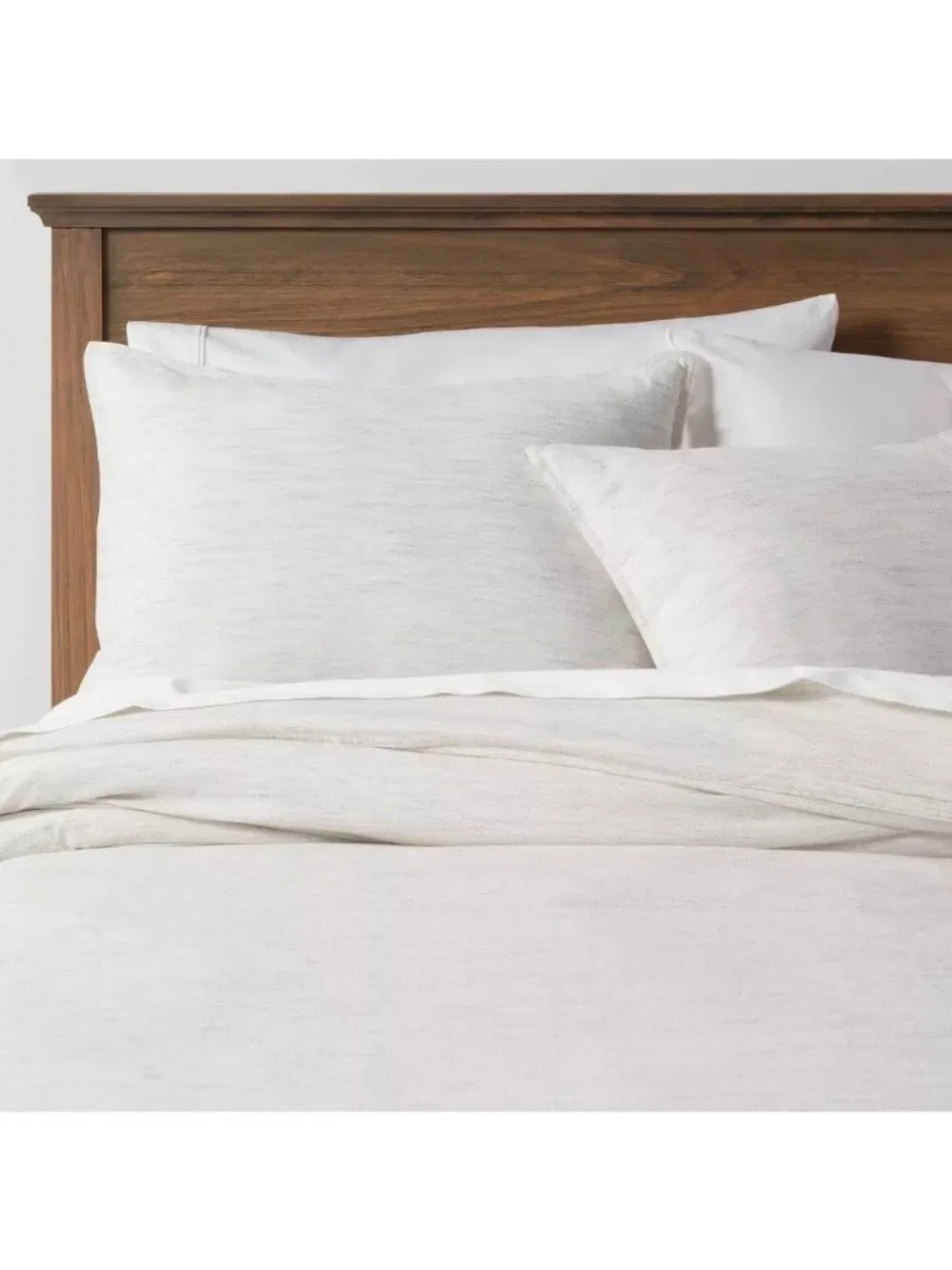 Threshold King Light Gray Cotton & Linen Space Dyed Fabric Duvet Cover 3 Pc Set